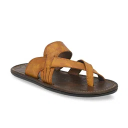 Azzaro Black Men Tan Brown Sandals-picture-9