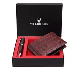 WildHorn Men Brown & Back RFID Protected Genuine Leather Accessory Gift Set-image-79
