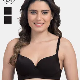Tweens Pack Of 3 Black Solid Non-Wired Heavily Padded Everyday Bra TW-3PC-1570-BLK-30B-picture-37