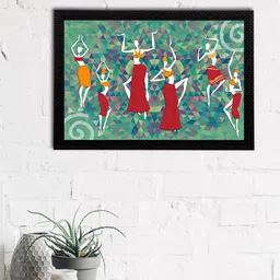 eCraftIndia Maroon & Green Tribal Theme Satin Matt Textured UV Wall Painting-picture-26