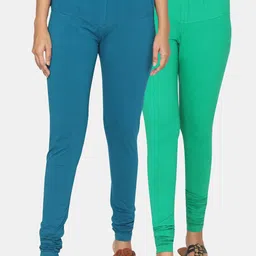 TSG Bliss Women Pack of 2 Solid Churidar Leggings-picture-20