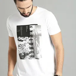 Roadster Men White Printed Cotton Pure Cotton T-shirt-picture-13