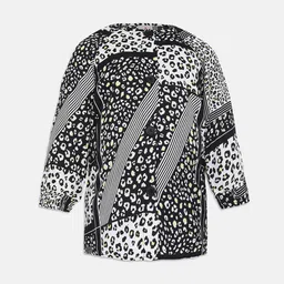 Oxolloxo Girls Black & White Printed Top-image-22