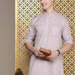 House of Pataudi Solid Rozana Pathani Kurta-picture-38