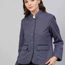 Marie Claire Women Blue Solid Tailored Jacket-image-42