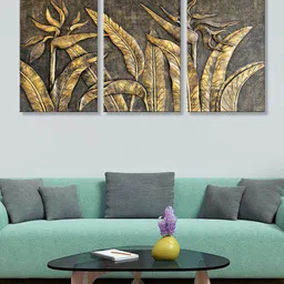 999Store Set Of 3 Black & Beige Gray Teers Canvas Wall Painting-picture-41