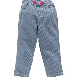 KiddoPanti Kids-Girls Blue Striped Jeggings-picture-33