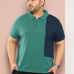 Sztori Men Plus Size Colourblocked Polo Collar T-shirt-picture-40