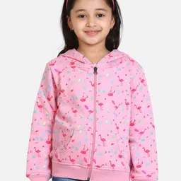 StyleStone Girls Pink Printed Hooded Sweatshirt-picture-36