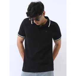 Urbano Fashion Men's Black Solid Regular Fit Half Sleeve Cotton Polo T-Shirt-picture-31