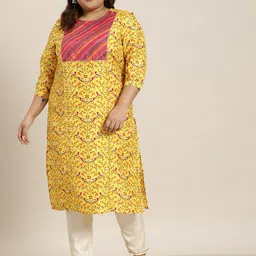 Sztori Plus Size Floral Printed Gotta Patti Kurta-picture-25