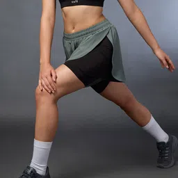 CULT Women's High Spirit Olive Integrated Shorts-picture-13
