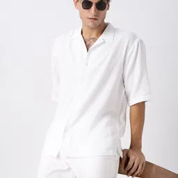 HERE&NOW Relaxed Fit Opaque Cotton Casual Shirt-picture-22