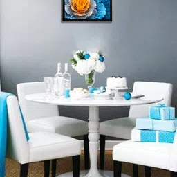 eCraftIndia Multicoloured Glowing Flower UV Wall Art image 1