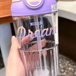 YK Purple Printed Tumbler Leak-Proof Water Bottle 480ML image 1
