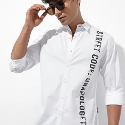 The Roadster Life Co. Typography Printed Pure Cotton Casual Shirt-image-0