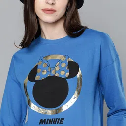 Kook N Keech Disney Women Blue Printed Sweatshirt-picture-24