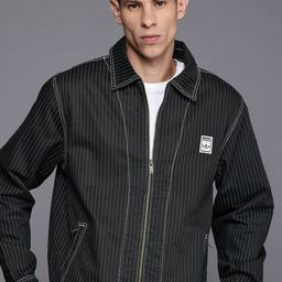 ADIDAS Originals Striped Paneled Wabash Nylon Coach Tailored Jacket-picture-4