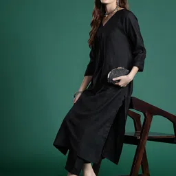 Indo Era Pleated Kurta with Trousers-picture-25