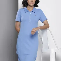 Tommy Hilfiger Solid Short Sleeves T-shirt Dress-image-83