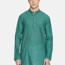 TATTVA Men Green Solid Straight Kurta-picture-17