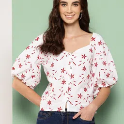 Killer Floral Embroidered Shirt Style Top-image-48
