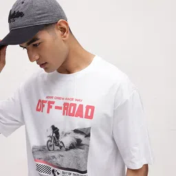 The Roadster Life Co. Typography Printed Pure Cotton Relaxed Fit T-shirt-picture-15