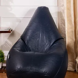 THREADVIBE LIVING Navy Blue Teardrop Bean Bag With Bean-picture-21