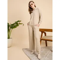 Mast & Harbour Self Design Shirt Collar T-Shirt With Trousers image 2