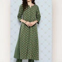 Janasya Women Ethnic Motifs Printed Regular Kurta with Trousers-picture-38