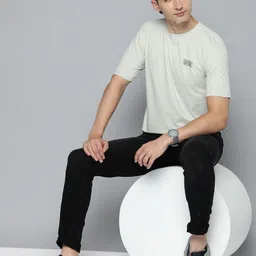 HERE&NOW Men Grey Pure Cotton T-shirt-picture-51