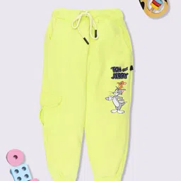 YK X Minute Mirth Girls Tom & Jerry Printed Relaxed Fit Cotton Cargo Joggers-picture-39