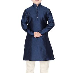 SG YUVRAJ Boys Navy Blue Self Design Kurta with Pyjamas-picture-17