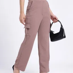 SZN Women High-Rise Cargos Trousers-image-3