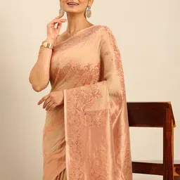SANGAM PRINTS Floral Woven Design Saree-picture-29