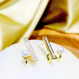 SALVE Gold-Plated Anti-Tarnish Contemporary Studs Earrings-picture-16