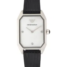 Emporio Armani Women White Gioia Leather Analogue Watch AR11148-image-12