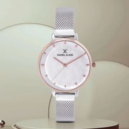 Daniel Klein Women Silver-Toned Textured Analogue Watch DK11637-3-picture-0