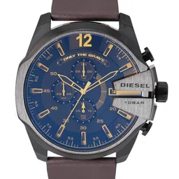 DIESEL Men Navy Blue Dial & Brown Leather Straps Analogue Watch DZ4401-picture-30