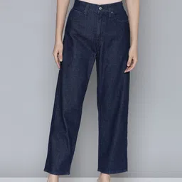 levis Levi's Women's Dark Blue Relaxed-Fit Mid-Rise Baggy Jeans-picture-13