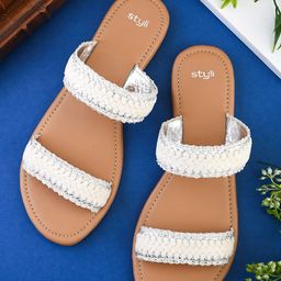 Styli Women Embellished Open Toe Flats with Embroidered-picture-48