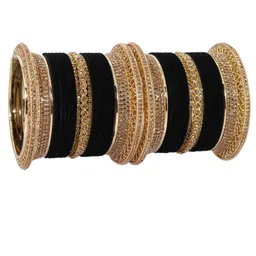 NMII Set Of 34 Gold-Plated Zircon Studded Chuda Bangles-picture-16