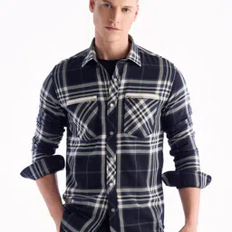 Red Flame Men Tartan Checks Opaque Checked Casual Shirt-picture-33