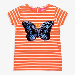 Cherry Crumble Girls Striped Polo Collar Cotton T-shirt-picture-21