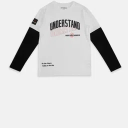 Pantaloons Junior Boys White Typography Printed T-shirt-picture-17