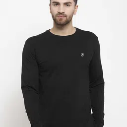 Friskers Men Black Solid Round Neck Pure Cotton T-shirt-picture-25