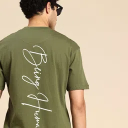 Being Human Brand Logo Printed Drop-Shoulder Sleeves Pure Cotton Easy Fit T-shirt-picture-22