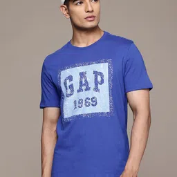 GAP Brand Logo Print Pure Cotton Slim Fit T-shirt-picture-48