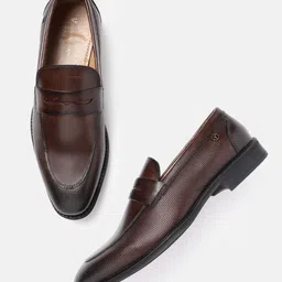 Van Heusen Men Textured Smart Casual Leather Monk Shoes-picture-38