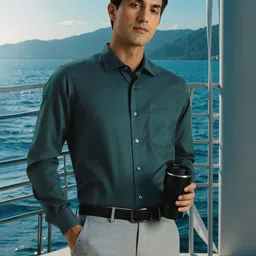 Louis Philippe Men Solid Spread Collar Cotton Formal Shirt-picture-33